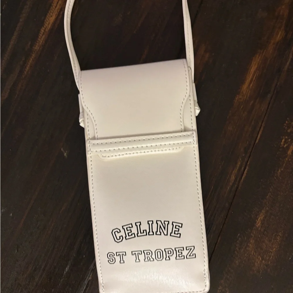 Celine White Phone Holster with Strap